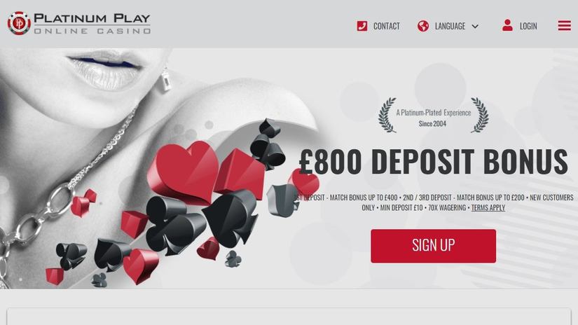 Platinum Play Casino Bonus und Freispiele