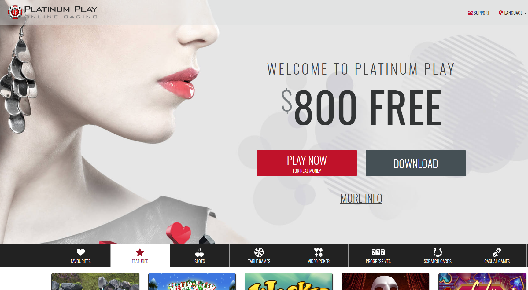 Platinum Play Casino Angebot