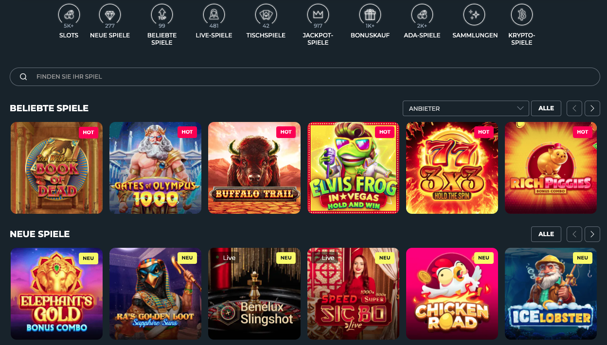 Spielen Sie beliebte Slots nur in von Experten geprüften Online-Casino Loki in Deutschland!